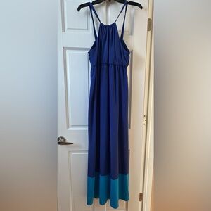 Old Navy Royal Blue Halter Maxi Dress